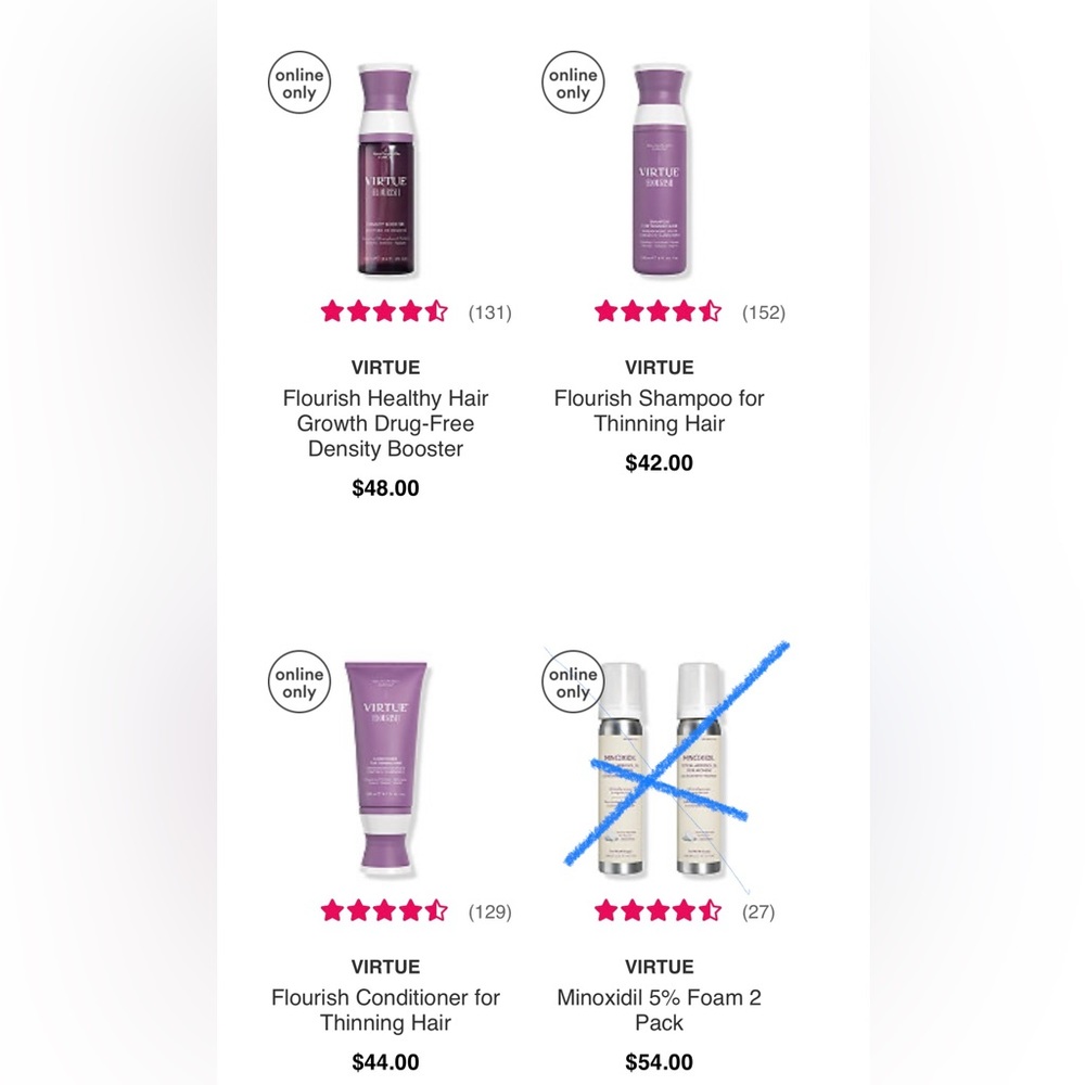 Virtue Flourish shampoo and conditioner set with Density Booster too.